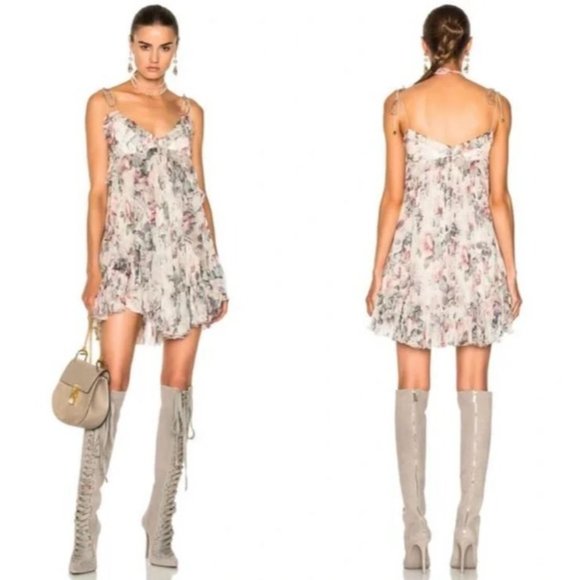 Zimmermann Floral Mini Dress - Pink and Cream - Picture 12 of 12